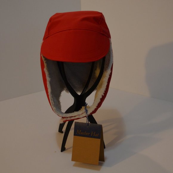 Homemade Musher Hat Red Waterproof Nylon Upper Shell White Fleece Inner Shell OS - Picture 11 of 16